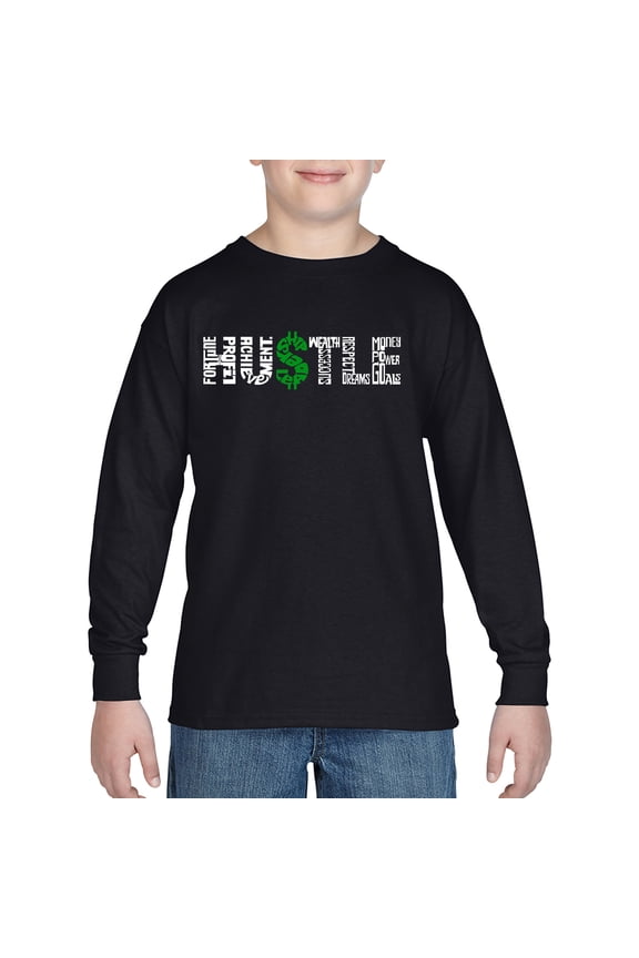 Boy's Word Art Long Sleeve - Hustle