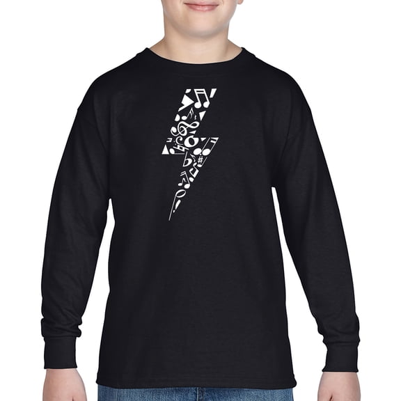 Boy's Word Art Long Sleeve - Lightning Bolt