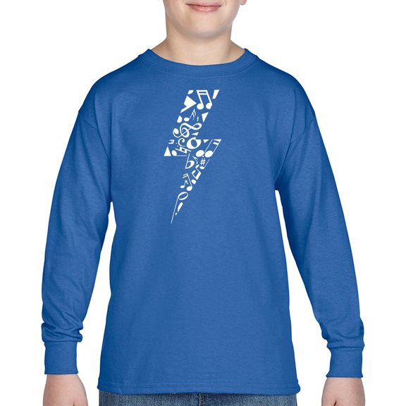 Boy's Word Art Long Sleeve - Lightning Bolt