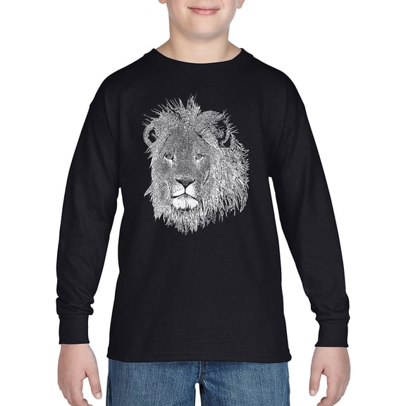 Boy's Word Art Long Sleeve - Lion