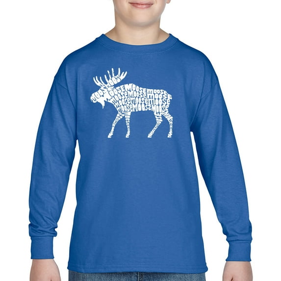 Boy's Word Art Long Sleeve - Moose