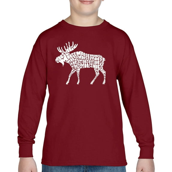Boy's Word Art Long Sleeve - Moose