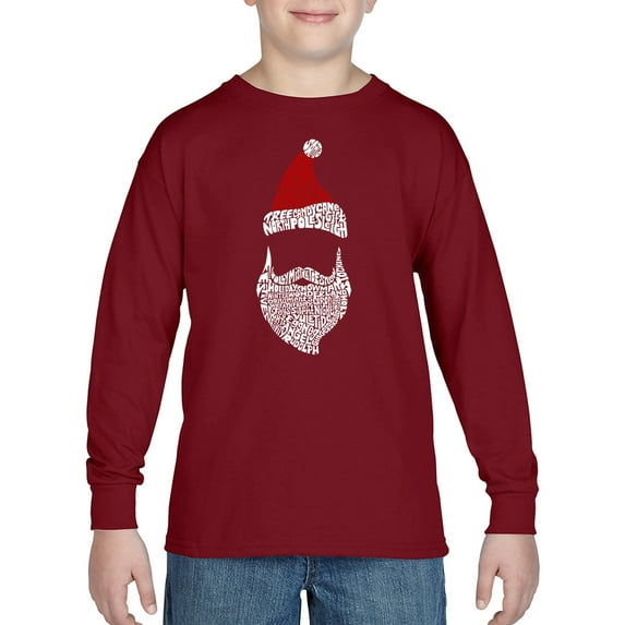 Boy's Word Art Long Sleeve - Santa Claus