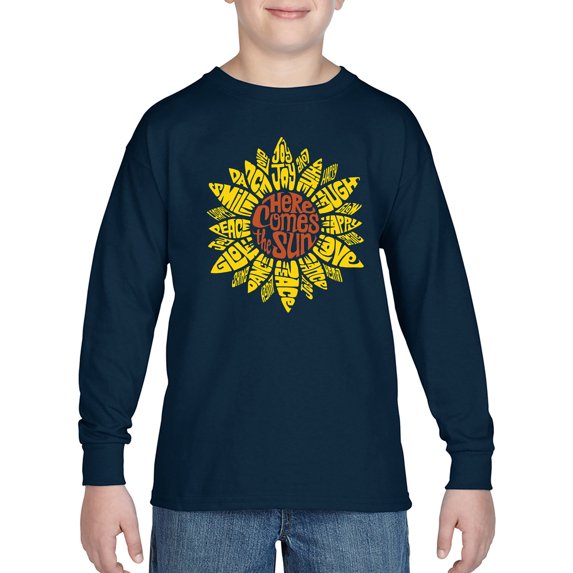 Boy's Word Art Long Sleeve - Sunflower