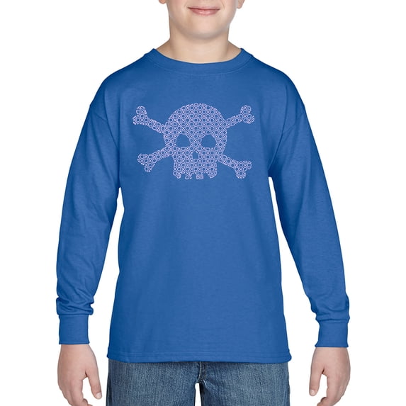Boy's Word Art Long Sleeve - XOXO Skull