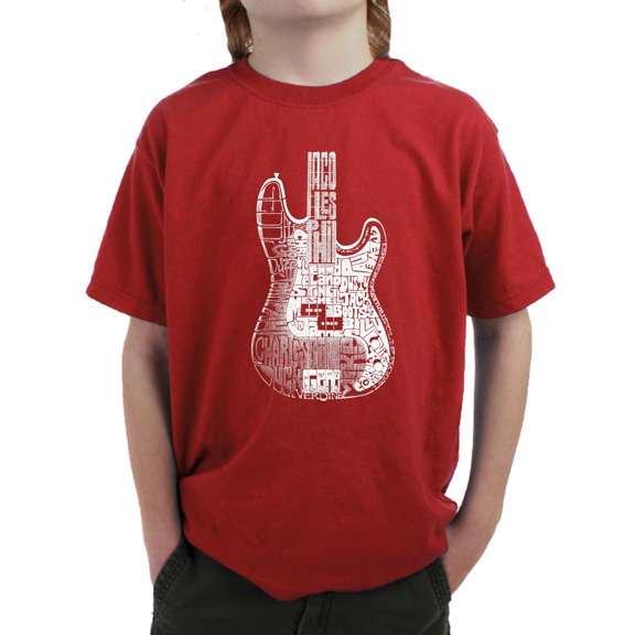 Boy's Word Art T-shirt - Bass Guitar