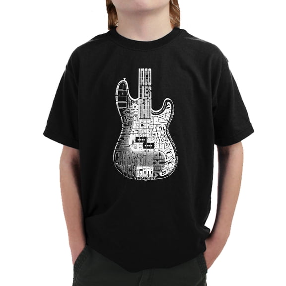 Boy's Word Art T-shirt - Bass Guitar