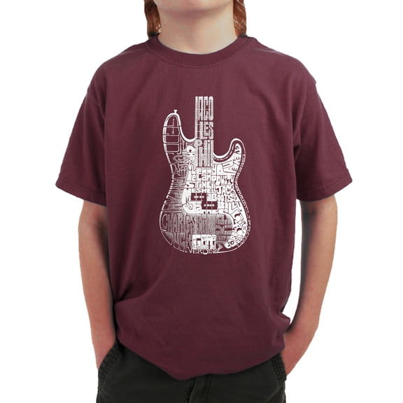 Boy's Word Art T-shirt - Bass Guitar