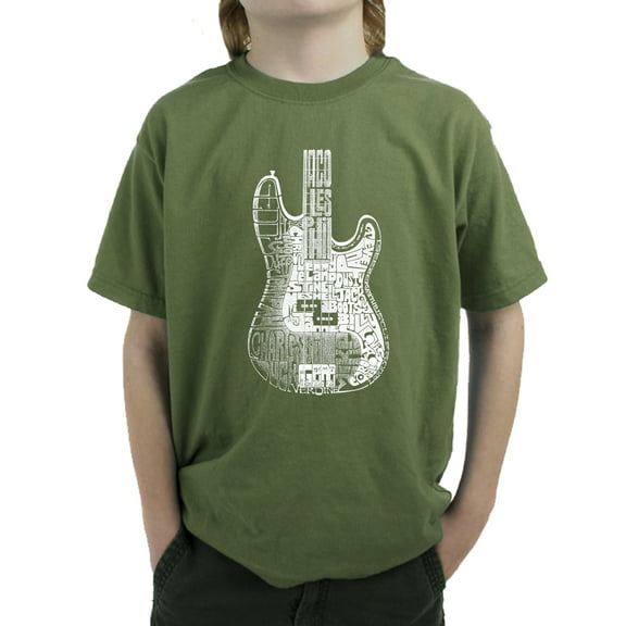 Boy's Word Art T-shirt - Bass Guitar