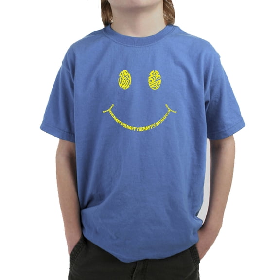 Boy's Word Art T-shirt - Be Happy Smiley Face