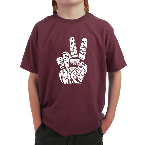 Boy's Word Art T-shirt - Peace Out
