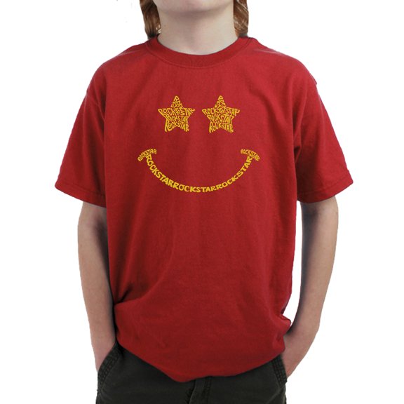 Boy's Word Art T-shirt - Rockstar Smiley