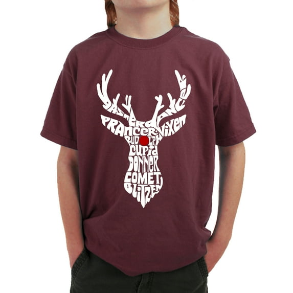 Boy's Word Art T-shirt - Santa's Reindeer