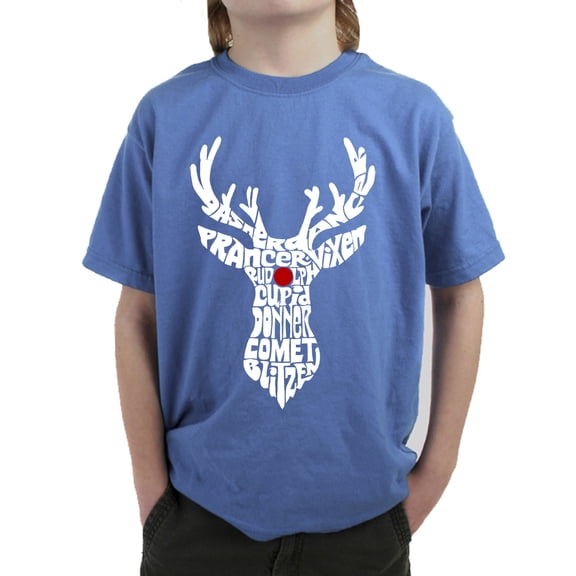 Boy's Word Art T-shirt - Santa's Reindeer
