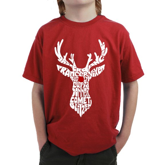 Boy's Word Art T-shirt - Santa's Reindeer