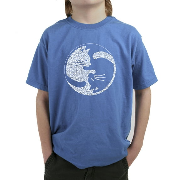 Boy's Word Art T-shirt - Yin Yang Cat