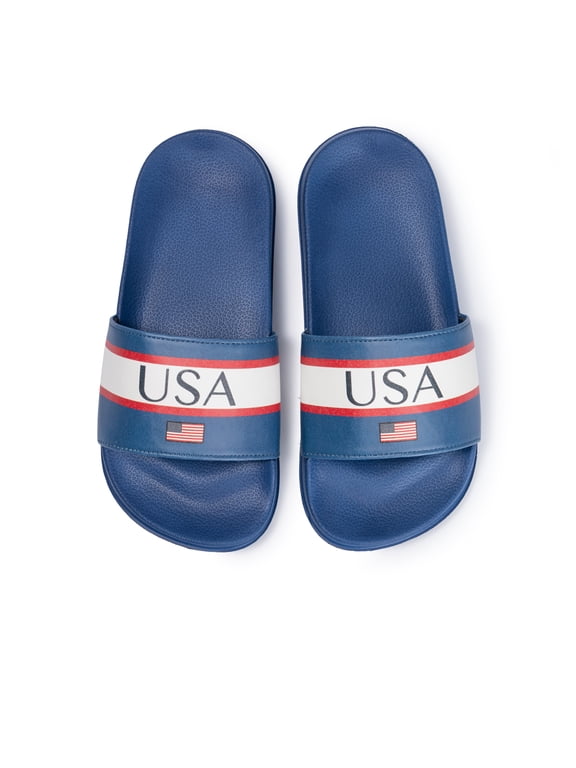 Kids Soccer Fan Slide Sandals – USA, Mexico, Argentina, Brazil, & Spain
