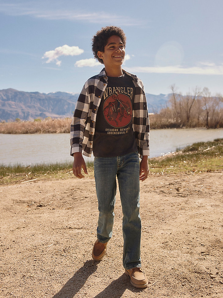 Boy's Wrangler Five Star Classic Stretch Bootcut Jean (8-16) in Wasteland