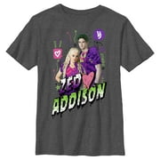 Boy's Z-O-M-B-I-E-S Zed and Addison  Graphic Tee Charcoal Heather Small