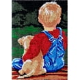 thumbnail image 1 of Boy with Puppy | Rug Making Latch Hooking Kit, 1 of 9