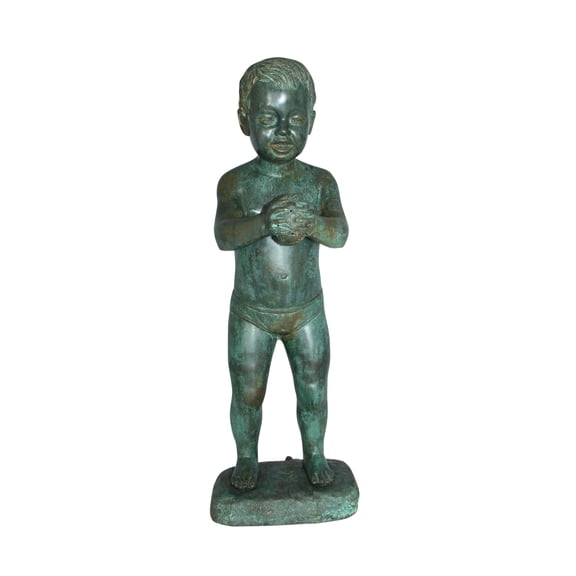 Boy with Sponge Bronze Statue - Size: 8"L x 9"W x 22"H.