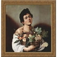 thumbnail image 1 of Boy with a Basket of Fruit 20x20 Gold Ornate Wood Framed Canvas Art by Caravaggio, 1 of 2