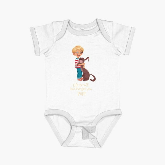 Boy with dog Short Sleeve Baby One-Piece - 2490
