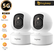 BoyKeep 2K Indoor Security Camera 5G/2.4GHz Wireless WiFi,Pan-Tilt-Zoom Pet Cam With Color Night Vision, 2-Way Audio, Motion Tracking, No Plug Version