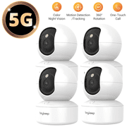 BoyKeep 2K 5G/2.4GHz WiFi Dual-Band Pet Dog Camera with Phone App, Indoor Home Security Camera with One-Touch Call, 360° PTZ, 2-Way Audio, Color Night Vision, No Plug Version, 12s Cloud Storage, 4PCS