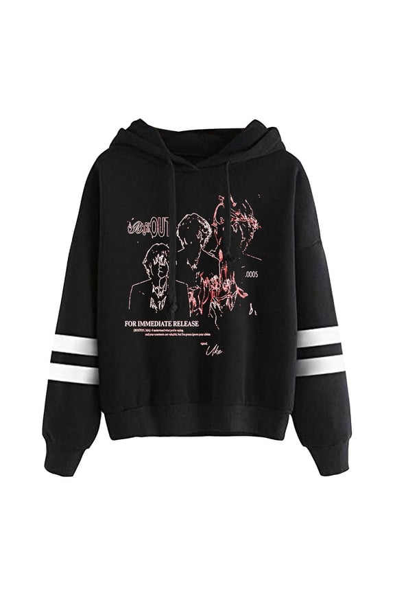 BoyWithUke Burnout Album Cover Merch Pullover Hoodies Pocketless Parallel Bars Sleeve Streetwear