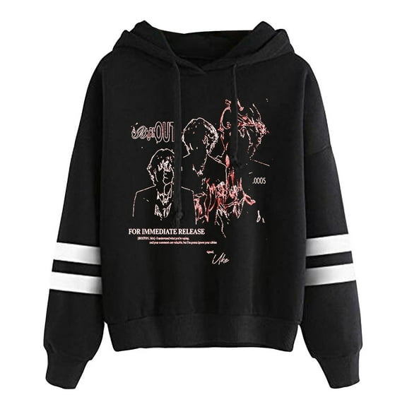 BoyWithUke Burnout Album Cover Merch Pullover Hoodies Pocketless Parallel Bars Sleeve Streetwear