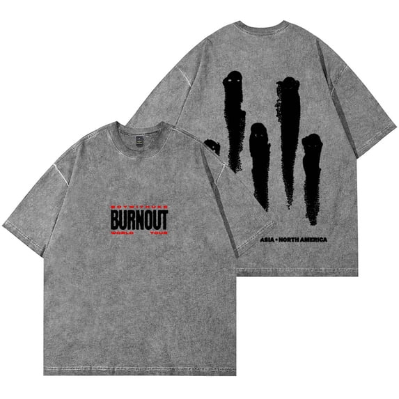BoyWithUke Burnout Merch Wash T-Shirts Streetwear Tops Women Men Cotton Short Sleeve Tee