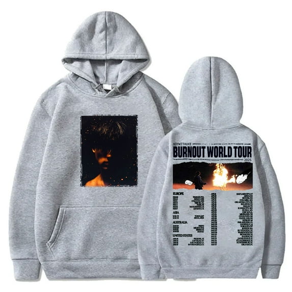 BoyWithUke Burnout World Tour Hoodies Cosplay Women Men Fashion Long Sleeve Hooded Sweatshirts