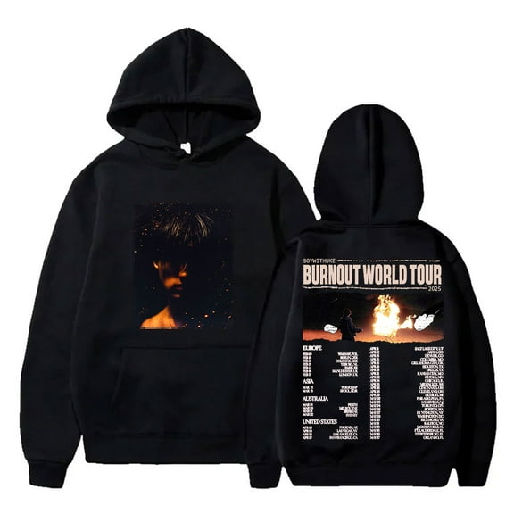 BoyWithUke Burnout World Tour Hoodies Cosplay Women Men Fashion Long Sleeve Hooded Sweatshirts