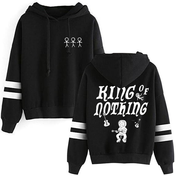 BoyWithUke King of Nothing Logo Merch Pullover Hoodie - Parallel Bars Sleeve, Streetwear Style