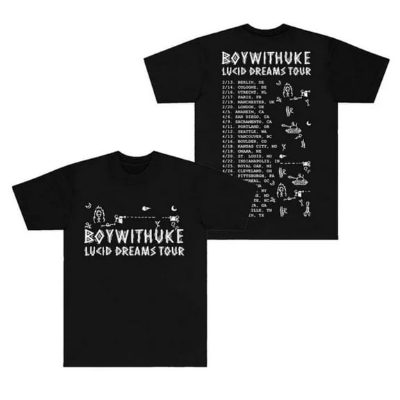 BoyWithUke Lucid Dreams Tour Merch Summer unisex fashion O-neck short sleeved T-shirt streetwear