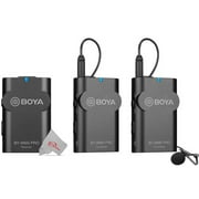 Boya BY-WM4 PRO-K2 كاميرا رقمية لشخصين - نظام ميكروفون Omni Lavalier اللاسلكي 2.4 جيجا هرتز