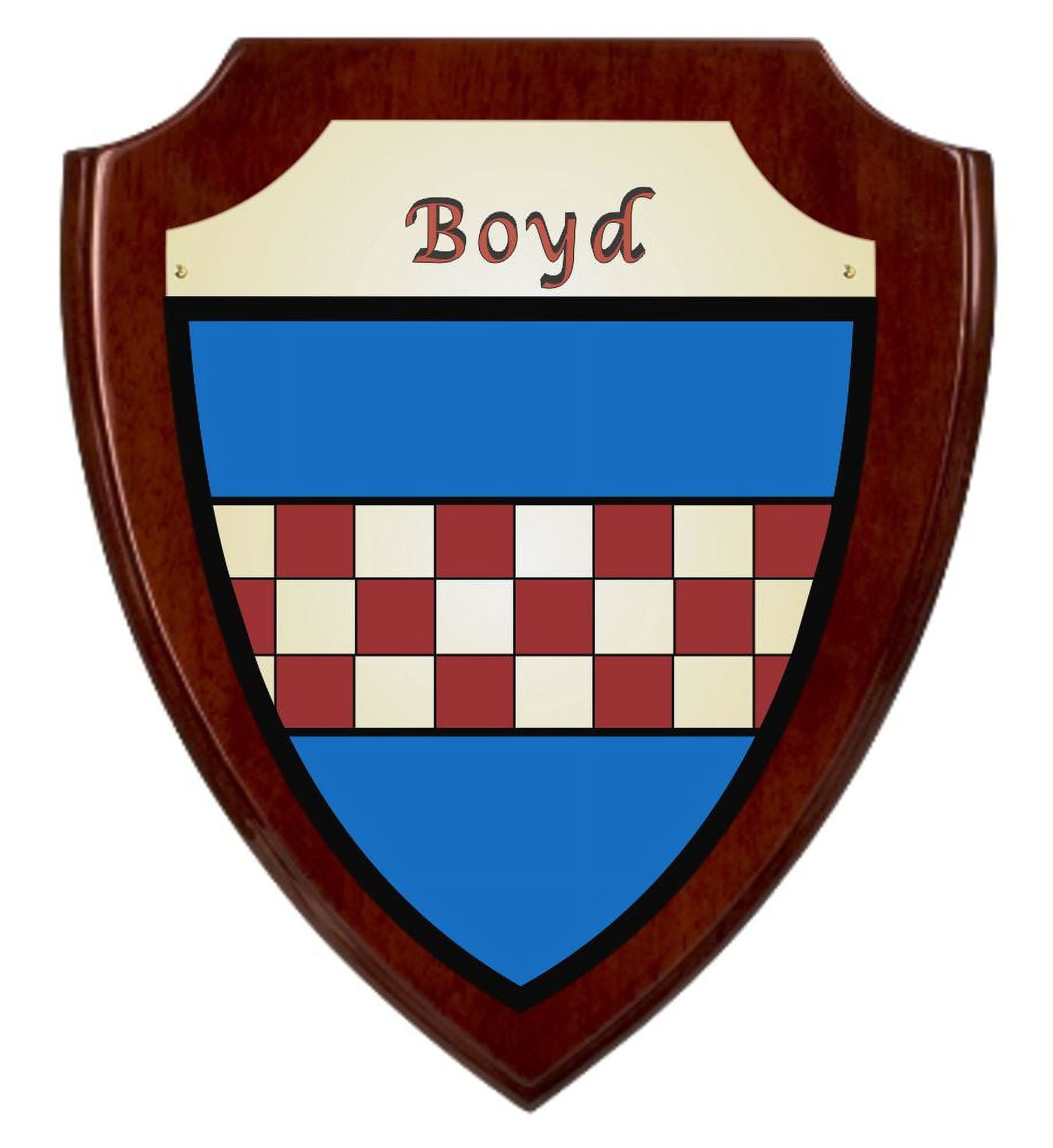 Boyd Irish Coat of Arms Shield Plaque - Rosewood Finish