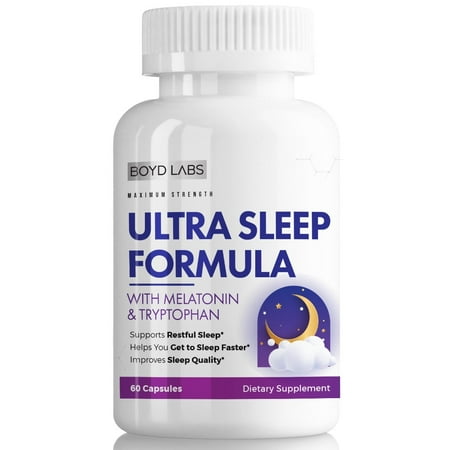 Boyd Labs Maximum Strength Ultra Sleep Formula with Melatonin and L-Tryptophan - 60 Capsules