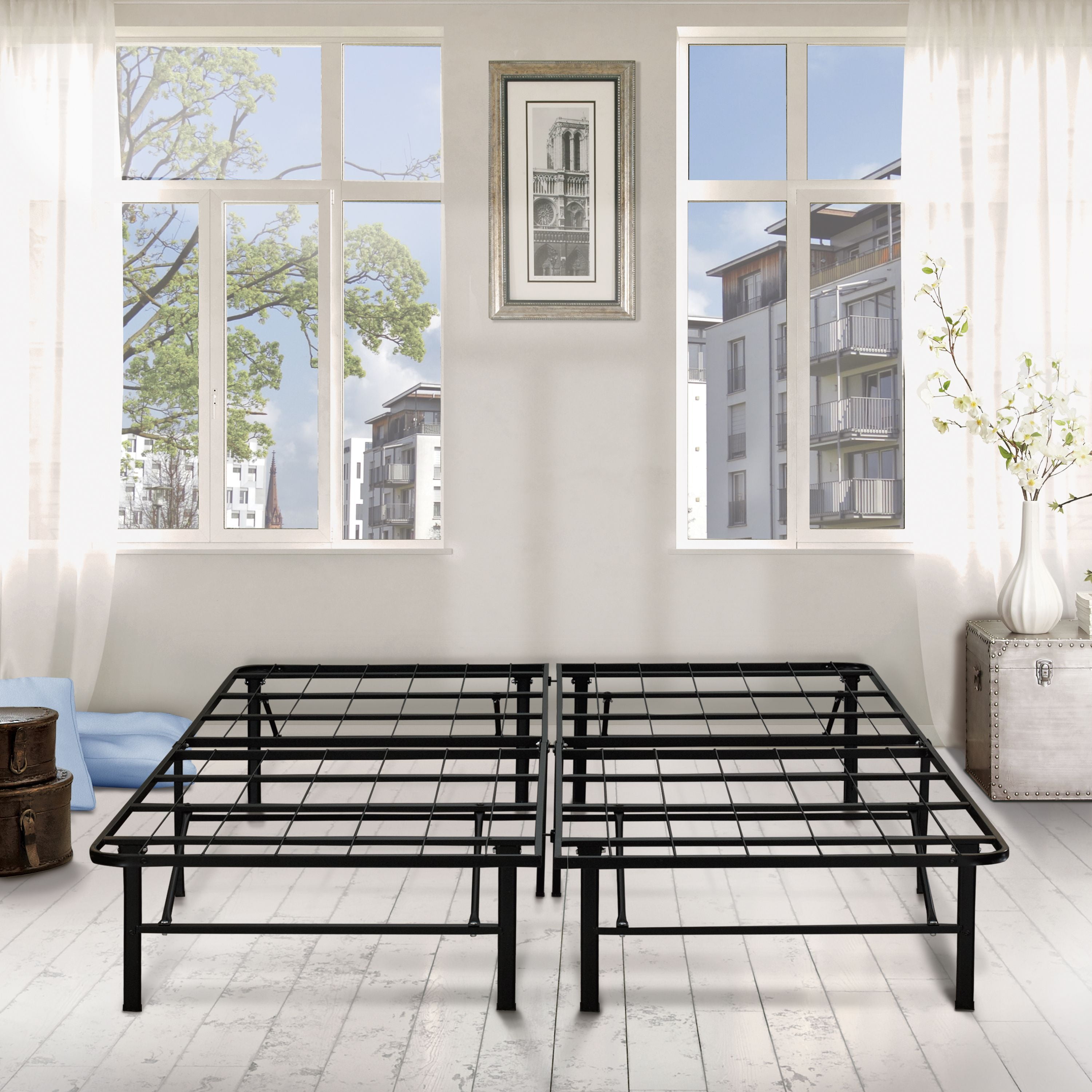 Premier 18 inch platform metal 2024 bed frame with under bed storage