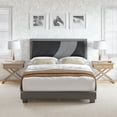 thumbnail image 1 of Boyd Sleep Bree Black/Gray Faux Leather King Size Fully Upholstered Platform Bed Frame with Adjustable Headboard, 1 of 13