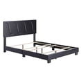 thumbnail image 1 of Boyd Sleep Brussels Faux Leather King Platform Bed Frame and Headboard, Black, 1 of 3