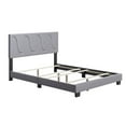 thumbnail image 1 of Boyd Sleep Brussels Faux Leather King Platform Bed Frame and Headboard, Grey, 1 of 7