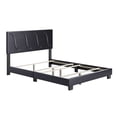 thumbnail image 1 of Boyd Sleep Brussels Faux Leather Queen Platform Bed Frame and Headboard, Black, 1 of 1