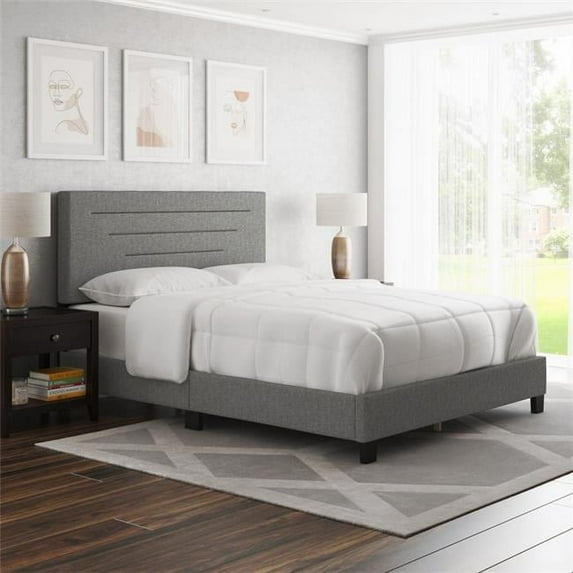 Boyd Sleep COGY200EK Clayton Linen Upholstered Platform Bed