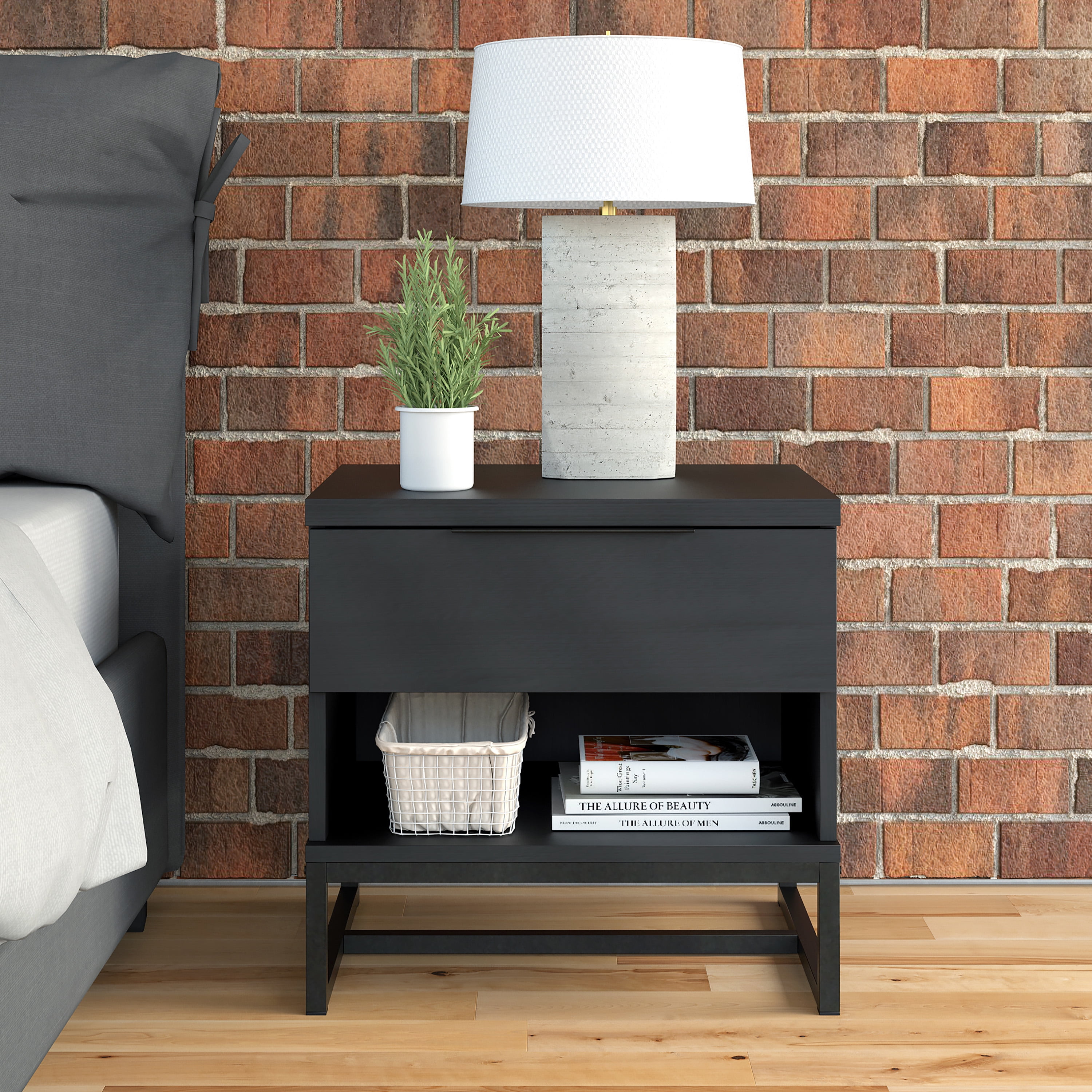 【新品未使用】DRT カルフォームノブ　2個セット Black × white Boyd Sleep Catania Single Drawer Modern Nightstand, Black