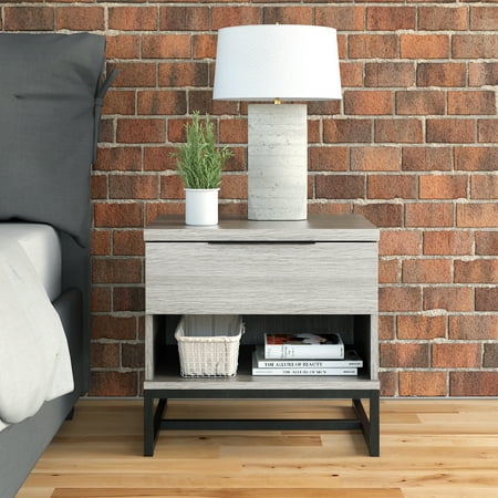 Boyd Sleep Catania Single Drawer Modern Nightstand, Gray