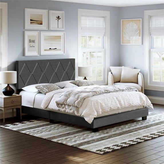 Boyd Sleep DIBK204DB Decker Linen Upholstered Platform Bed