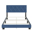 thumbnail image 1 of Boyd Sleep Diamond Linen Upholstered Bed Frame Blue Queen, 1 of 5