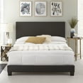 thumbnail image 1 of Boyd Sleep Florence Black Faux Leather King Size Fully Upholstered Platform Bed Frame with Adjustable Headboard, Qualified Box Spring or Foundation Required for Use, 1 of 14